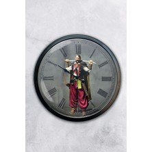 Kasva Concept 40 cm Siyah Metal Yeniçeri Osmanlı Duvar Saati