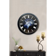 Kasva Concept 40 cm Siyah Metal Çita Duvar Saati