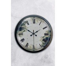 Kasva Concept Hediyelik 40 cm Siyah Metal Eskitme Duvar Saati