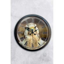 Kasva Concept Hediyelik 40 cm Siyah Metal Kartal Duvar Saati