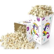 Popcorn Kutusu ( Mısır , Cips Kutusu ) 8 Adet Unicorn Temalı