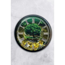 Kasva Concept 40 cm Siyah Metal Eskitme Romen Duvar Saati