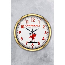 Kasva Concept 40 cm Gold Metal Çanakkale Anısına Duvar Saati