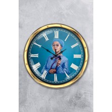 Kasva Concept Hediyelik 40 cm Gold Metal Hemşire Duvar Saati