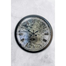 Kasva Concept Hediyelik 40 cm Siyah Metal Vintage Duvar Saati
