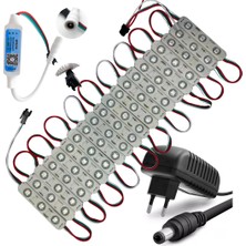 Powerr Led Aydınlatma 20 Adet 12 V 1,5 Watt Argb 5050 Pixel Cob LED Modül SP621 Bluetooth Cep Telefonundan Kumandalı 3A Plastik Adaptörlü Set