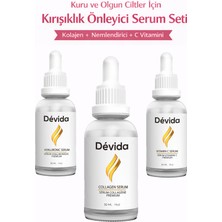 Devida Kolajen+Nemlendirici +C Vitamini Serum 3 lü Set Kırışıklık Alın Çizgisi Göz Çevresi