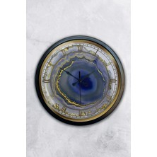 Kasva Concept 40 cm Siyah Metal Mermer Desenli Duvar Saati