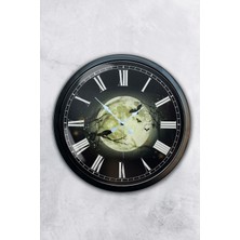 Kasva Concept Hediyelik 40 cm Siyah Metal Gece Duvar Saati