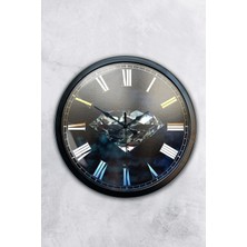 Kasva Concept Hediyelik 40 cm Siyah Metal Elmas Duvar Saati