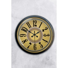 Kasva Concept Hediyelik 40 cm Siyah Metal Yellow Duvar Saati