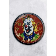 Kasva Concept Hediyelik 40 cm Siyah Metal Palyaço Duvar Saati