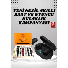 Yaman Market Dijital Göstergeli Kulaklık ve 7 Kordonlu Akıllı Saat Android ve Ios Uyumlu Uyk - KB002H-6IK83