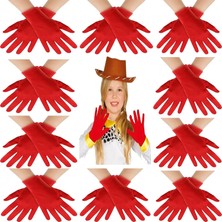 Hayat Store Kırmızı Renk Likralı 23 Nisan 29 Ekim 19 Mayıs Gösteri Bando Eldiveni 10 Çift ( 20 Adet )