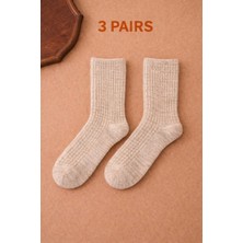 Esesto Sock Kadın Kışlık Çorap Orta Boy Çorap ( 3'lü Yün/akrilik Karışım)