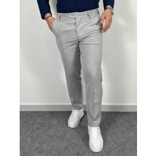 Erkek Havanna Premium Duble Paça Regular Kalıp Kumaş Pantolon - Gri