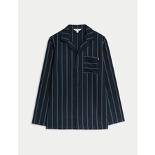 Marks & Spencer Saf Lyocell Çizgili Pijama Üstü
