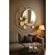 Wallover Design Glow Gold Luxe Design – Özel Tasarım Modern Dekoratif Ayna, 90X90 cm