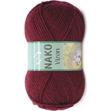 Nako Vizon (5 Adet) 999 Bordo Renk El Örgü Ipliği