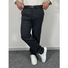 Havanna Erkek Premium Kadife Ince Fitilli Yarı Baggy Kalıp Pantolon - Koyu Füme