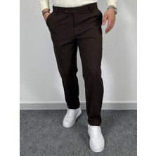 Erkek Havanna Premium Duble Paça Regular Kalıp Kumaş Pantolon - Kahverengi