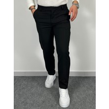 Erkek Havanna Premium Duble Paça Regular Kalıp Kumaş Pantolon - Siyah