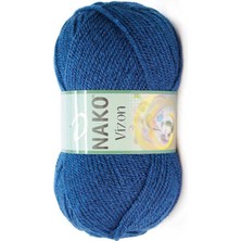 Nako Vizon (5 Adet) 517 Orta Mavi Rengi El Örgü Ipliği
