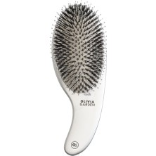 Olivia Garden Expert Care Curve Boar Nylon Bristles Saç Fırçası Gümüş