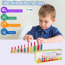 Direkstoktan 1 + 1 Calculatıon Shelf – Eğitici Ahşap Matematik Oyuncağı / Çift Taraflı Hesaplama Rafı Abaküsü
