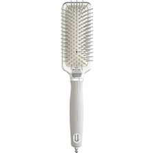 Olivia Garden Expert Care Rectangular Nylon Bristles Gümüş Saç Fırçası Large