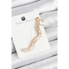 Asel Aksesuarcı Pirinç Su Yolu Model Gold Renk Sağ Kıkırdak Küpe