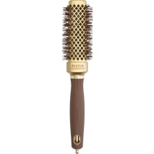 Olivia Garden Expert Blowout Straight Wavy Bristle Altın ve Kahverengi Fön Fırçası 30