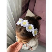 Şekura Design Örgü Papatya Taç Toka Kız Çocuk