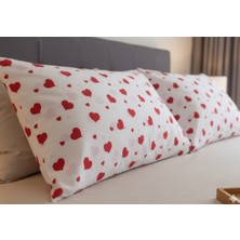 Taç Sevgililer Günü Yastık Kılıfı Seti. 2 Adet 50X70 Cm. %100 Pamuk