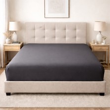 Lila Moon Antrasit Renkli Pamuklu Penye Kumaştan Tek/çift Kişilik Lastikli Fitted Çarşaf