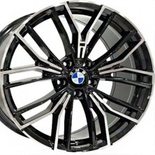 RC 20 Inç 5X112 G11 G12 G30 Ön Arka Uyumlu Siyah Elmas Kesim Jant Mo