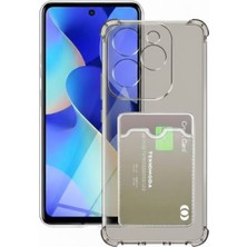 Teknomoda Tecno Spark 20 Pro Kılıf Kartlıklı Anti Şok Korumalı Şeffaf Silikon (Kj6)