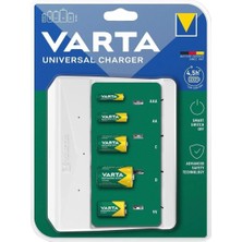 Varta 57658 Universal Pil Şarj Cihazı 4.5 Saatte AA AAA C D 9V Ni-MH Piller İçin Güvenli Şarj