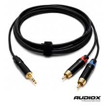 AUDIOX Audıox 3.5 mm Stereo Jak → 2x Rca Erkek Ses Kablosu | Aux To Rca | Telefon, Pc, Tv, Amfi Bağlantı Kablosu