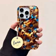 Lama Case Apple iPhone 16 Pro Maxkılıf Mavi Işıltılı Leopar Desenli Kapak