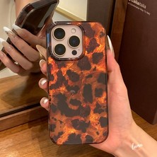 Lama Case Apple iPhone 15 Kılıf Koyu Leopar Desenli Kapak