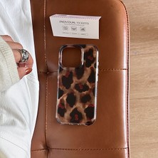 Lama Case Apple iPhone 15 Kılıf Kiraz-Leopar Desenli Kapak