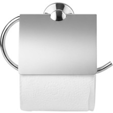 Metal Tuvalet Kağıtlığı | Gümüş Renk Kapaklı Wc Kağıt Askısı | 10X12 cm Modern Banyo Aksesuarı