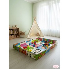 Infotıme Animal Carnival Katlanabilen Oyun Matı, 2 Si 1 Arada Ister (Düz) Ister (Kenar Çitli Havuz) Özellikli 120*180-0,7MM