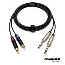 AUDIOX Audıox Alpha Series 2x Rca → 2x 6.3 mm Jak Ses Kablosu | Rca To Jack | Mikser, Ses Kartı, Dj Kontrolcü Bağlantı Kablosu