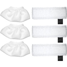 Sunydog Sc2 / Sc3 / Sc4 / Sc5 Paspas Bezi Aksesuarları Için 6 Paket Bez Seti Paspas Pedlerinin Değiştirilmesi (3 Bez Nozul Kapakları ve 3 Mikrofiber Paspas Pedleri)