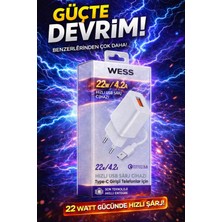 Wess 22W Hızlı Şarj Aleti – 4.2A Quick Charge 3.0 Destekli, Type-C Uyumlu USB ve Şarj Adaptörü