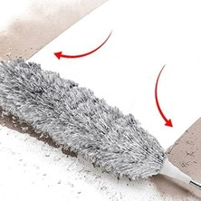 240 cm Teleskopik Uzatılabilir Mikrofiber Yumuşak Başlıklı Toz Alma Fırçası, Püskülü Bükülebilir Dip Köşe Başlık, Boşluk Temizleme ve Almak Için Uzayabilir Fırça