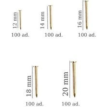 500 Adet 5 Çeşit Nikel Kaplı Küçük Dekoratif Ahşap Çivileri- Süs Eşyaları, Ince Işçilik Için