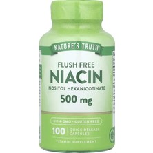 Nature's Truth Flush Free Niacin Vitamin B3 Inositol 500 Mg 100 Quick Release Caps